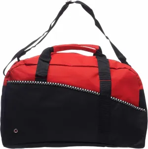 1 Center Court Duffel Bags Set - Customizable Text, Logo - Polyester, Zippered, Front Pocket, Adjustable Strap - Red