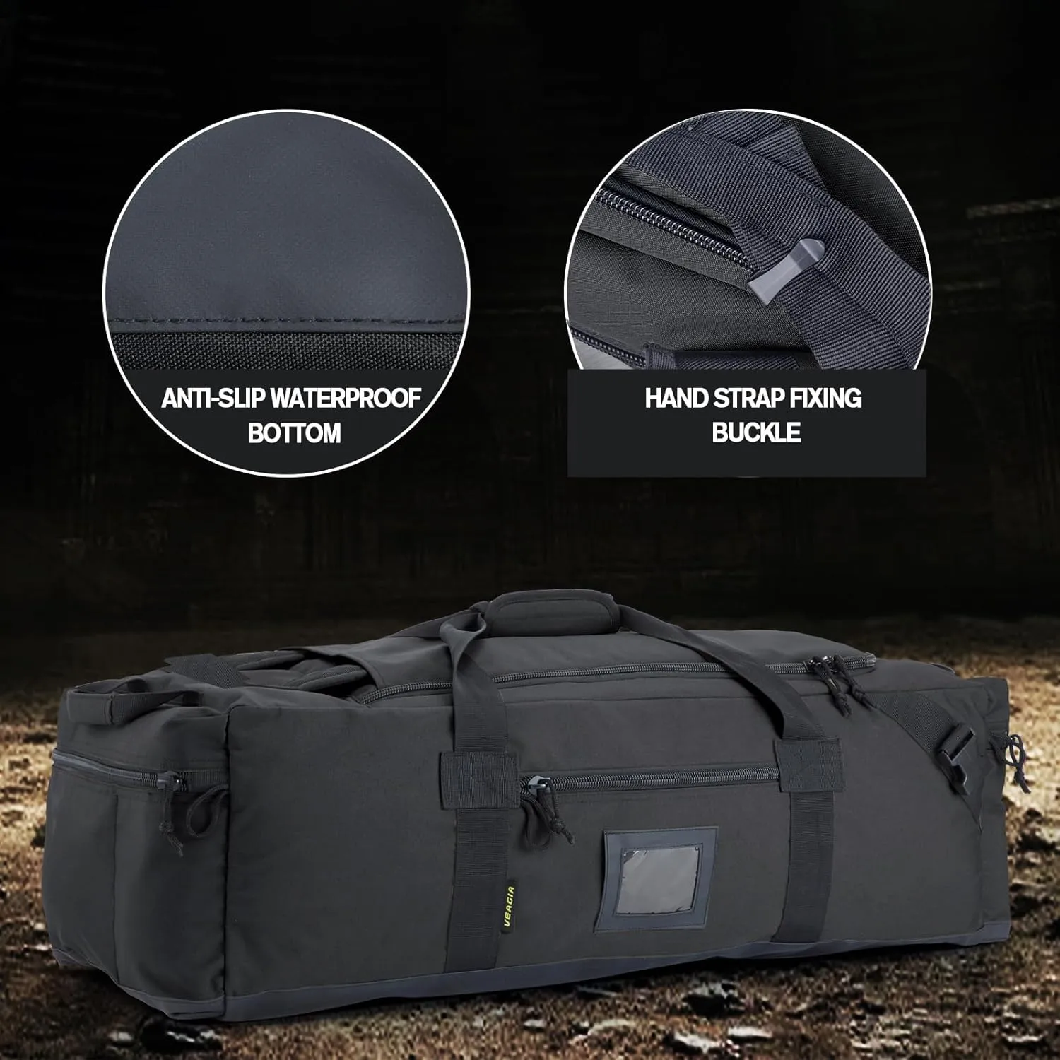 105l Large Duffel Bag For Travel, Gym & Sports - Water Repellent Polyester, Hidden Straps, Shoe Compartment - Perfect Luggage Duffle Bag Or Backpack For Men & Women