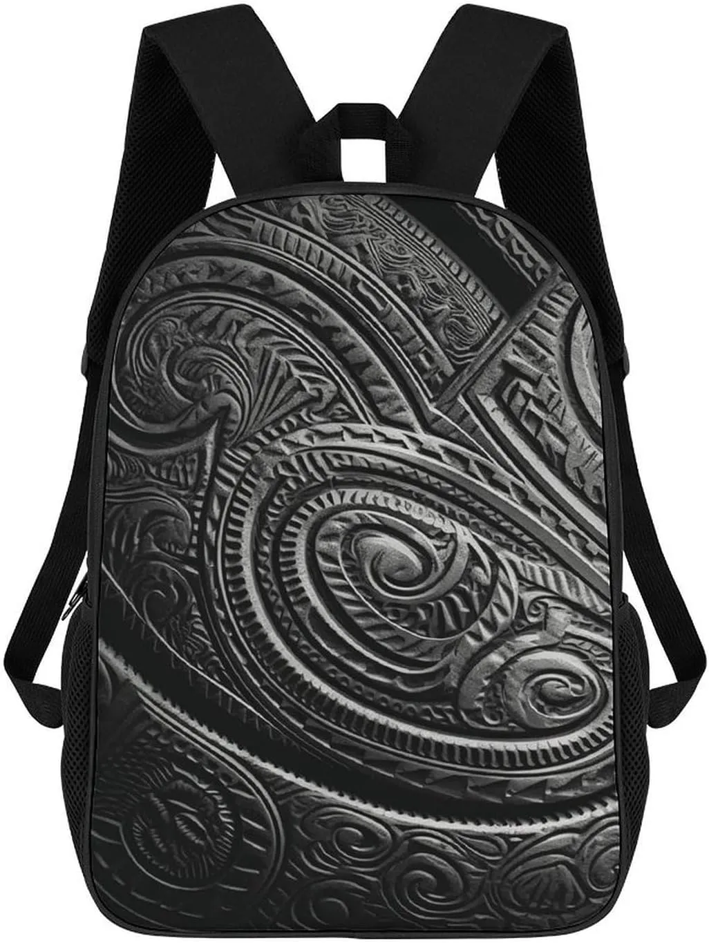 17 Inch Shoulder Backpack Carved Stone Printed Waterproof Camping Bag Multi Functional Daypack for Men Women Travel Hiking Commute