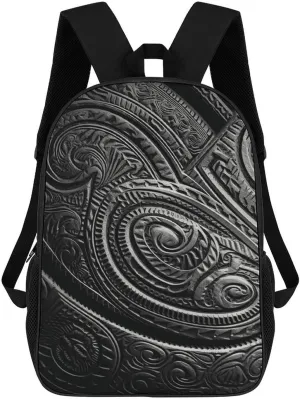 17 Inch Shoulder Backpack Carved Stone Printed Waterproof Camping Bag Multi Functional Daypack for Men Women Travel Hiking Commute