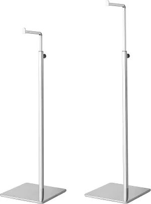 2 Pack Polished Silver Chrome Purse Display Stand - Adjustable Height Handbag Stand