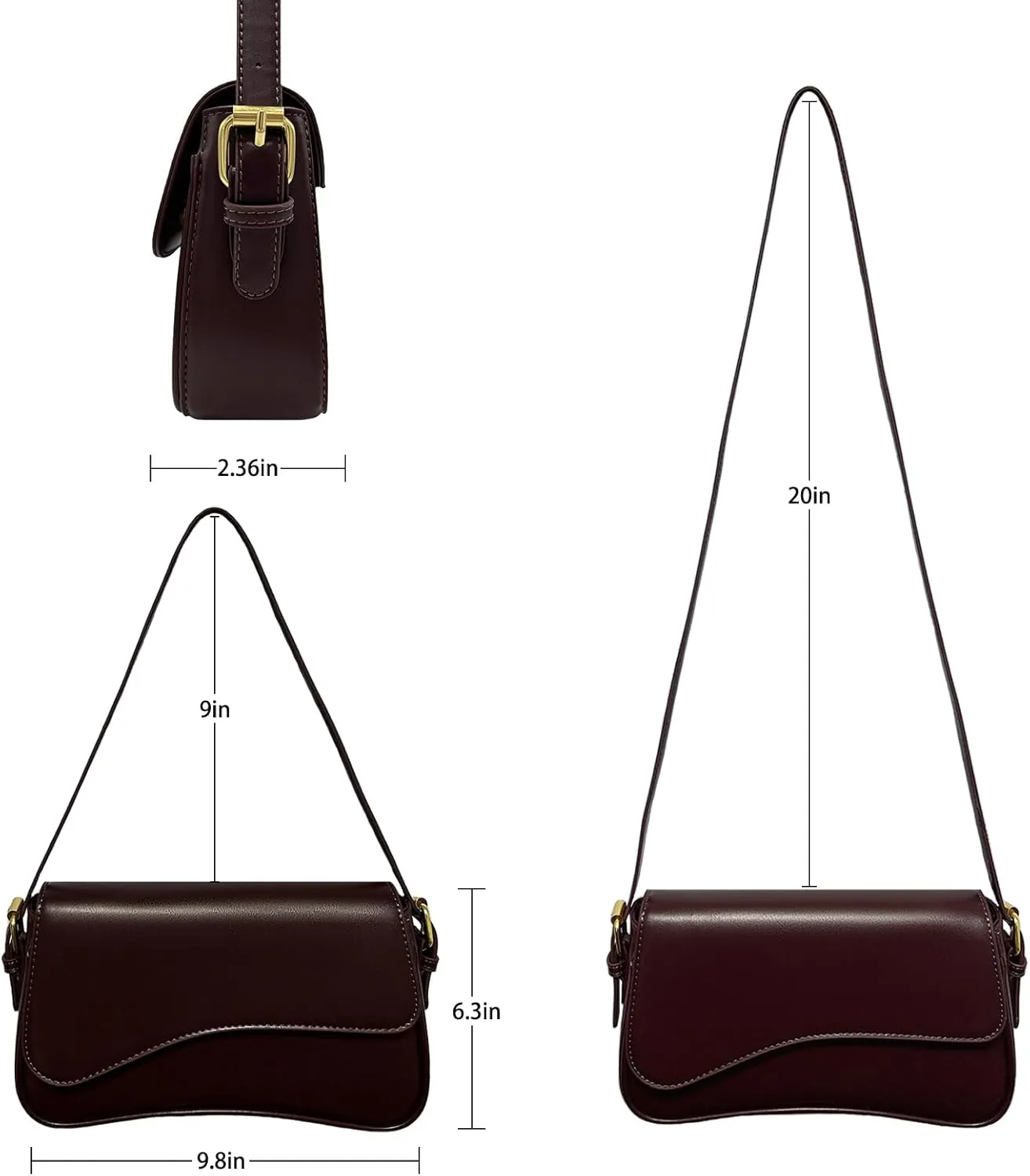 2025 Shoulder Bag for Women PU Leather Shoulder Purse Tote Bag Crossbody Purses for Women Trendy with 2 Removable Straps