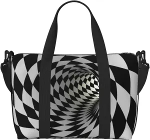 3D Vortex Illusion Travel Bag for Women Men Weekender Bags Carry on Overnight Bag Tote Bag Yoga Gym Bag for Gym, Work, Travel, Weekend, Personal Items