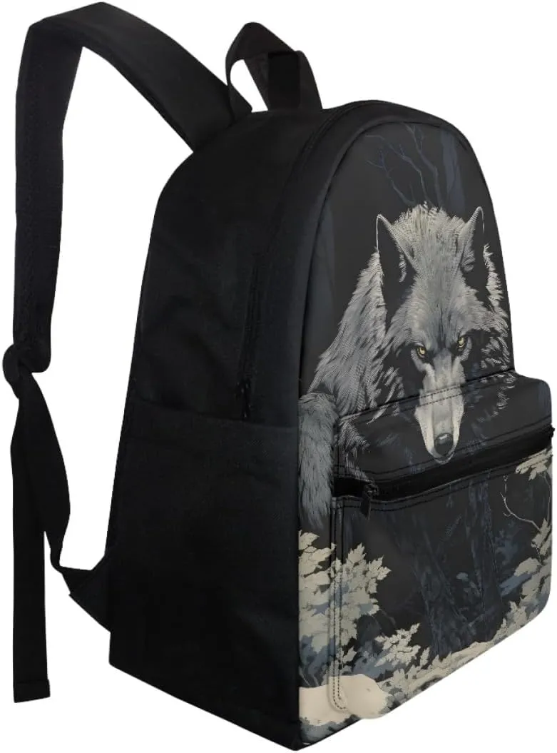 3D Wolf Print Backpackfor Teens Boys Lightweight Backpacks Daypack Bookbag Shoulder Bags Birthday Gift,Anger Wolf