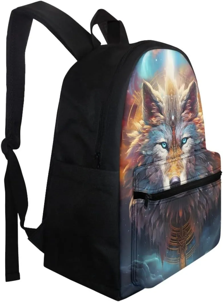3D Wolf Print Backpackfor Teens Boys Lightweight Backpacks Daypack Bookbag Shoulder Bags Birthday Gift,Festival Wolf
