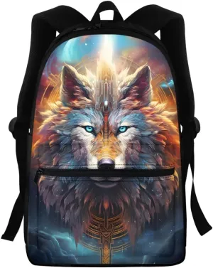 3D Wolf Print Backpackfor Teens Boys Lightweight Backpacks Daypack Bookbag Shoulder Bags Birthday Gift,Festival Wolf