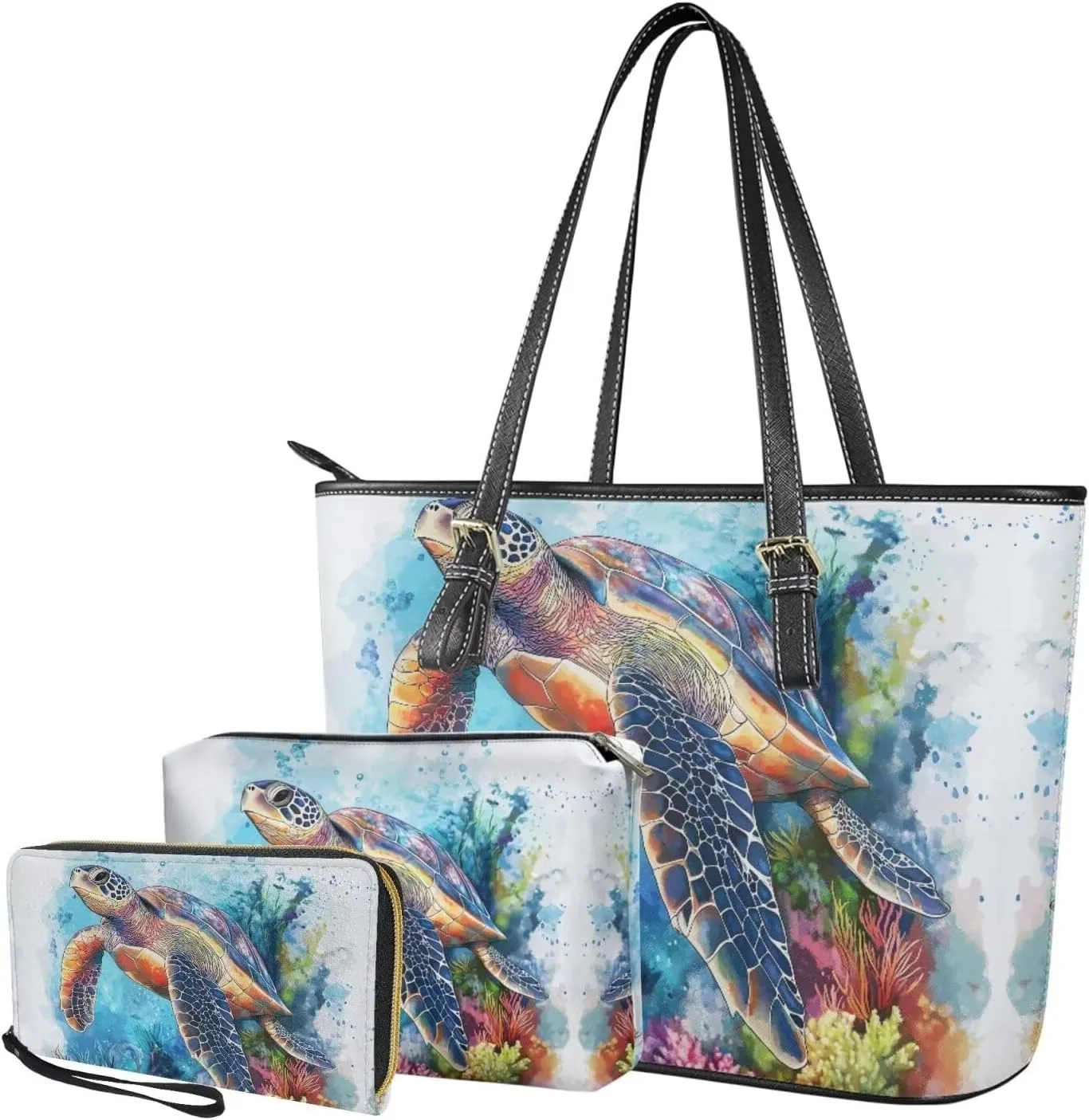 3pcs Tote Handbags and Purse for Women for Daily Use