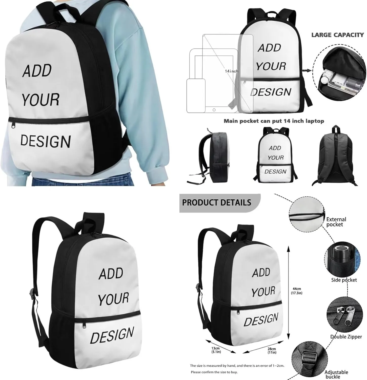 4 Piece Custom Backpack for Girls Adjustable Large Capacity Personalized Bookbag with Lunchbox for Kindergarten 1st Grade Book Bag with Water Bottle Holder