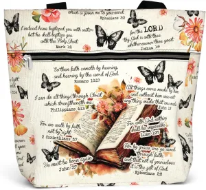 84hoods 15 inch Large Tote Bag for Work for Women. Christian Faith, Jesus God Religious Gift. Waterproof Shoulder Bag.
