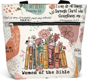 84hoods 15 inch Large Tote Bag for Work for Women. Christian Faith, Jesus God Religious Gift. Waterproof Shoulder Bag.