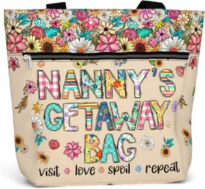 84hoods Aesthetic Tote Bag for Women. Shoulder Bag Grandma Gift for Grandmother. Travel Grocery Bag with Pockets, Zipper.
