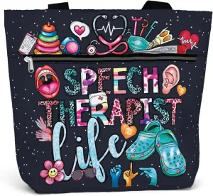84hoods Large Waterproof Tote Bag with Pockets and Zipper for Work. Gift for Nurse. Shoulder Bag for Women.