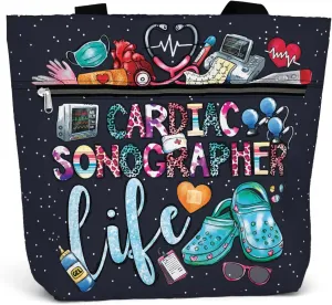 84hoods Large Waterproof Tote Bag with Pockets and Zipper for Work. Gift for Nurse. Shoulder Bag for Women.