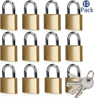 ABRAFOX Solid Brass Same Keyed Padlock keyed Alike Locks （1-9/16 inch 40mm-12pack