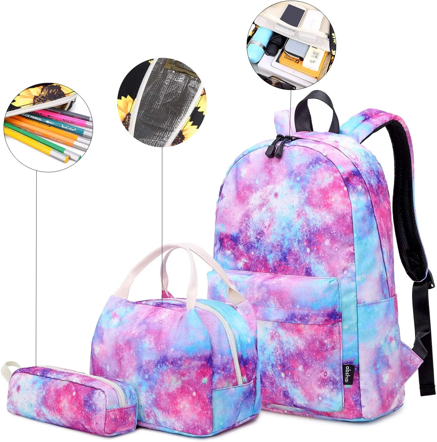 Abshoo Lightweight Water Resistant Backpacks for Teen Girls School Backpack with Lunch Bag