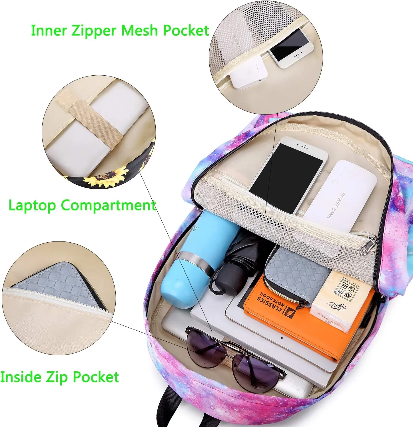Abshoo Lightweight Water Resistant Backpacks for Teen Girls School Backpack with Lunch Bag