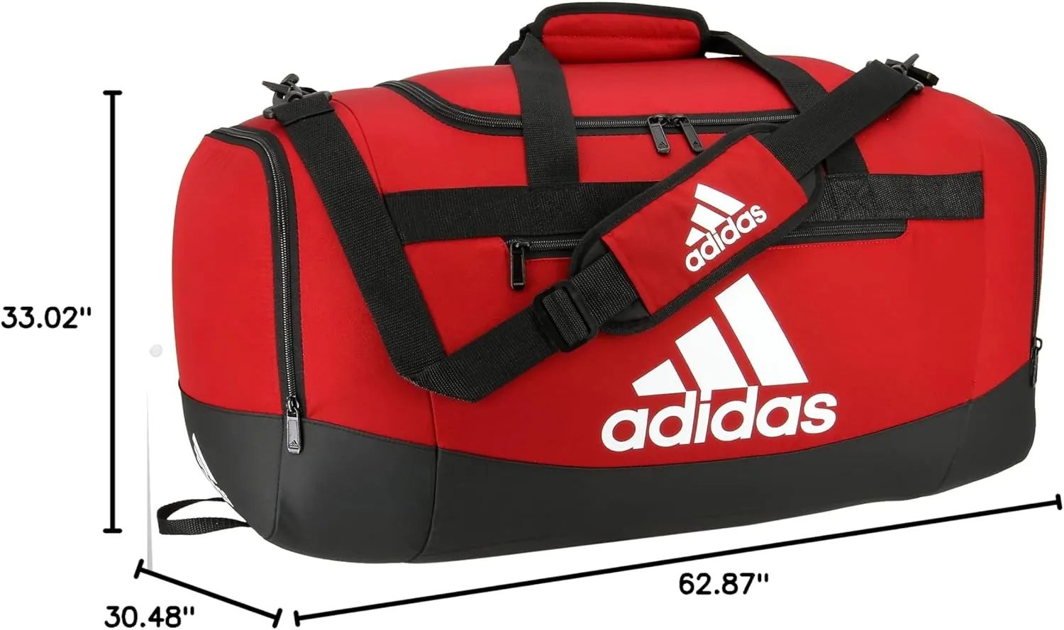 adidas Unisex Defender 4.0 Gym Duffel Bag for Men and Women, Team Power Red, Medium (66L)