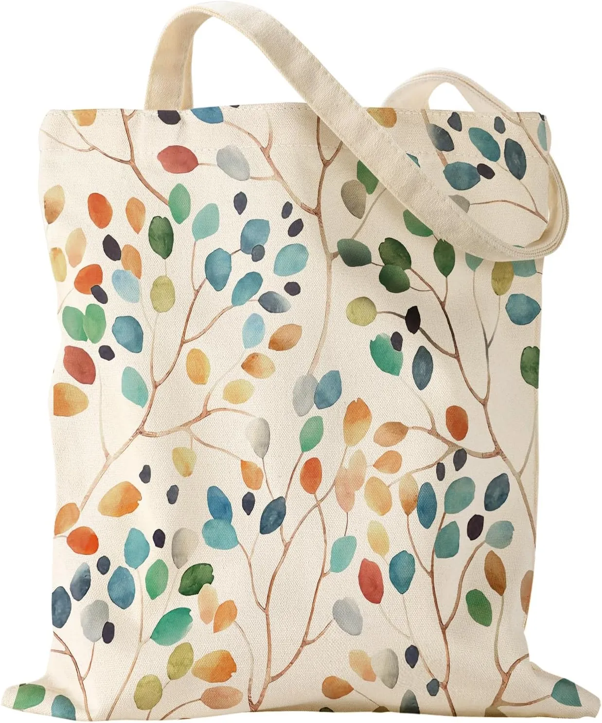 Aesthetic Canvas Tote Bag for Women - Sturdy Cloth Cotton Totes Bag with Pattern Shoulder Bag