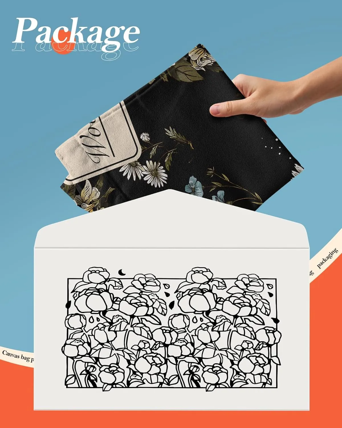 Aesthetic Canvas Tote Bag for Women - Sturdy Cloth Cotton Totes Bag with Pattern Shoulder Bag
