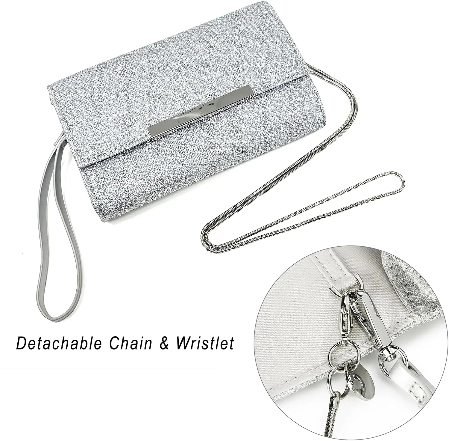 AFKOMST Small Clutch Purses for Women Formal Evening Bag Crossbody and Wristlet Handbags for Party Prom Cocktail Wedding