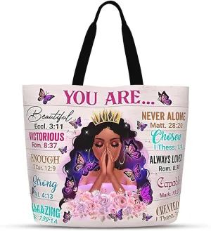 African American Queen Handbag Black - Fashion Shoulder Tote Bag