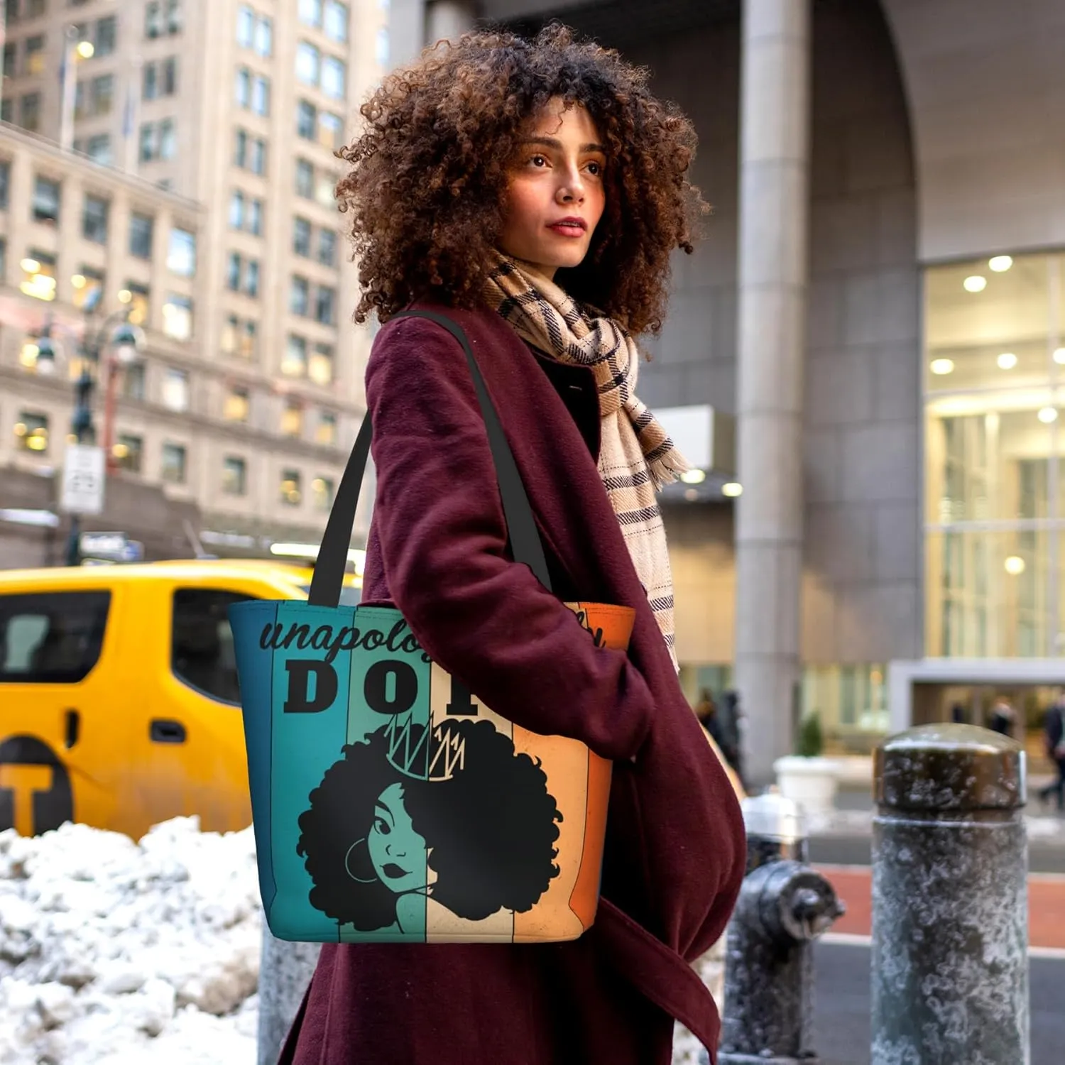 African American Tote Bag for Women, African Handbags, Black Women Bags Art Shoulder Handbag