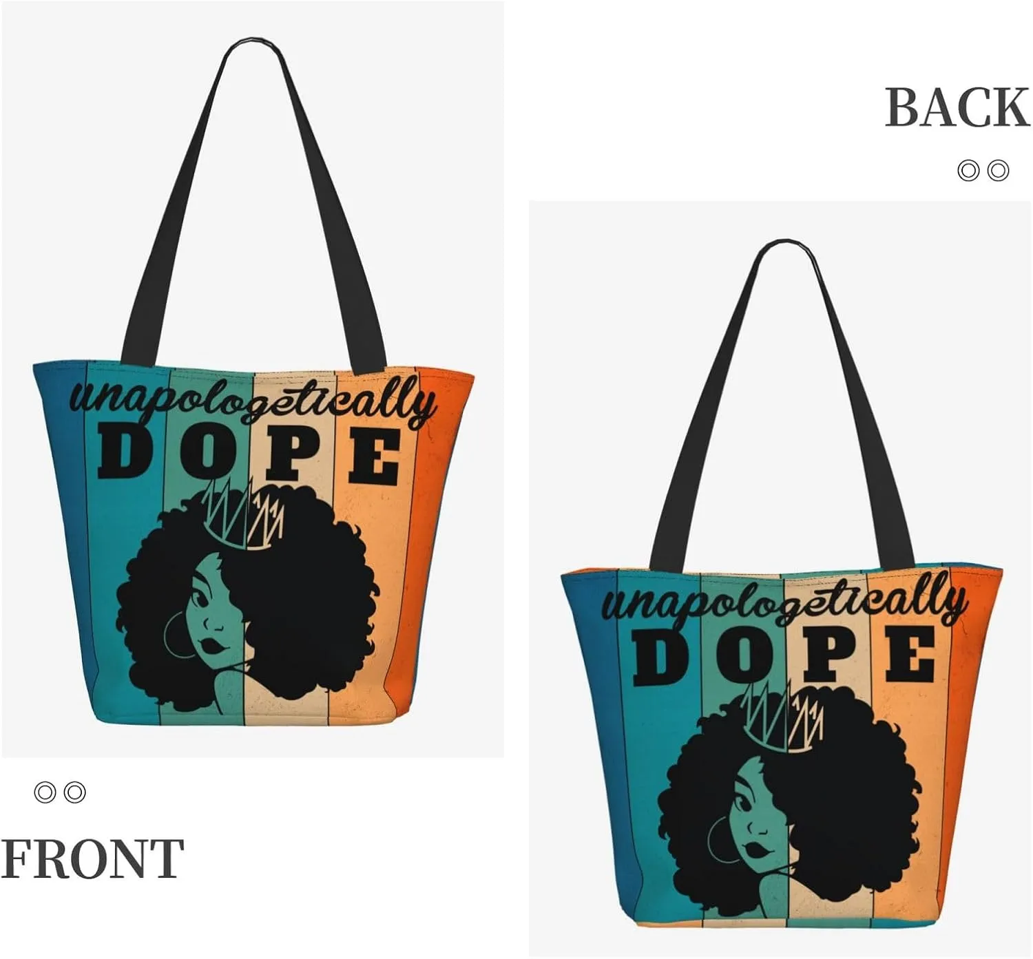 African American Tote Bag for Women, African Handbags, Black Women Bags Art Shoulder Handbag