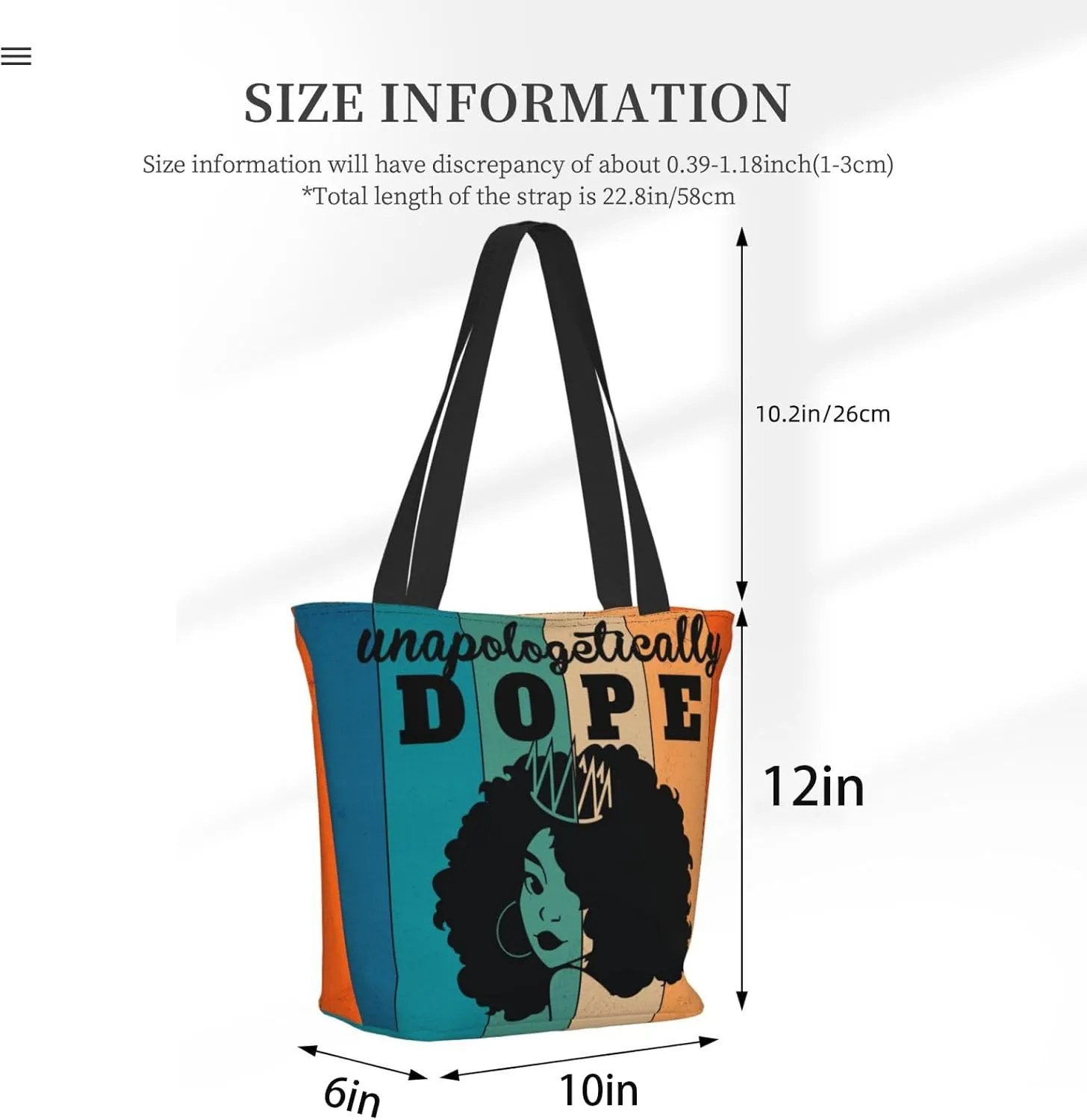 African American Tote Bag for Women, African Handbags, Black Women Bags Art Shoulder Handbag