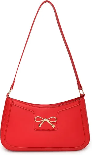AIPJOY Small Shoulder Bag For Women,Bow Shoulder Handbags Trendy Y2k PU Leather Purses