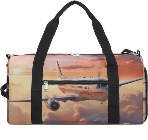 Aircraft Airplane Flying Sports Gym Bag Lightweight Travel Duffel Bag Workout Bags Casual Weekender Bag for Men Women