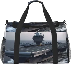 Aircraft Carrier Travel Duffel Bag Lightweight Waterproof Carry On Tote Bag Foldable Weekender Overnight Bags Sport Gym Bag For Women Men