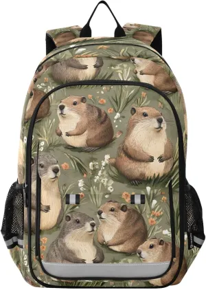 ALAZA Groundhog Grass Green Laptop Backpack Purse for Women Men School Bag 17 Inch Bookbag Student Boys Girls Travel Casual Daypack