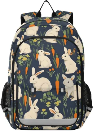 ALAZA Rabbits Carrots Green Bunny Laptop Backpack Purse for Women Men School Bag 17 Inch Bookbag Student Boys Girls Travel Casual Daypack