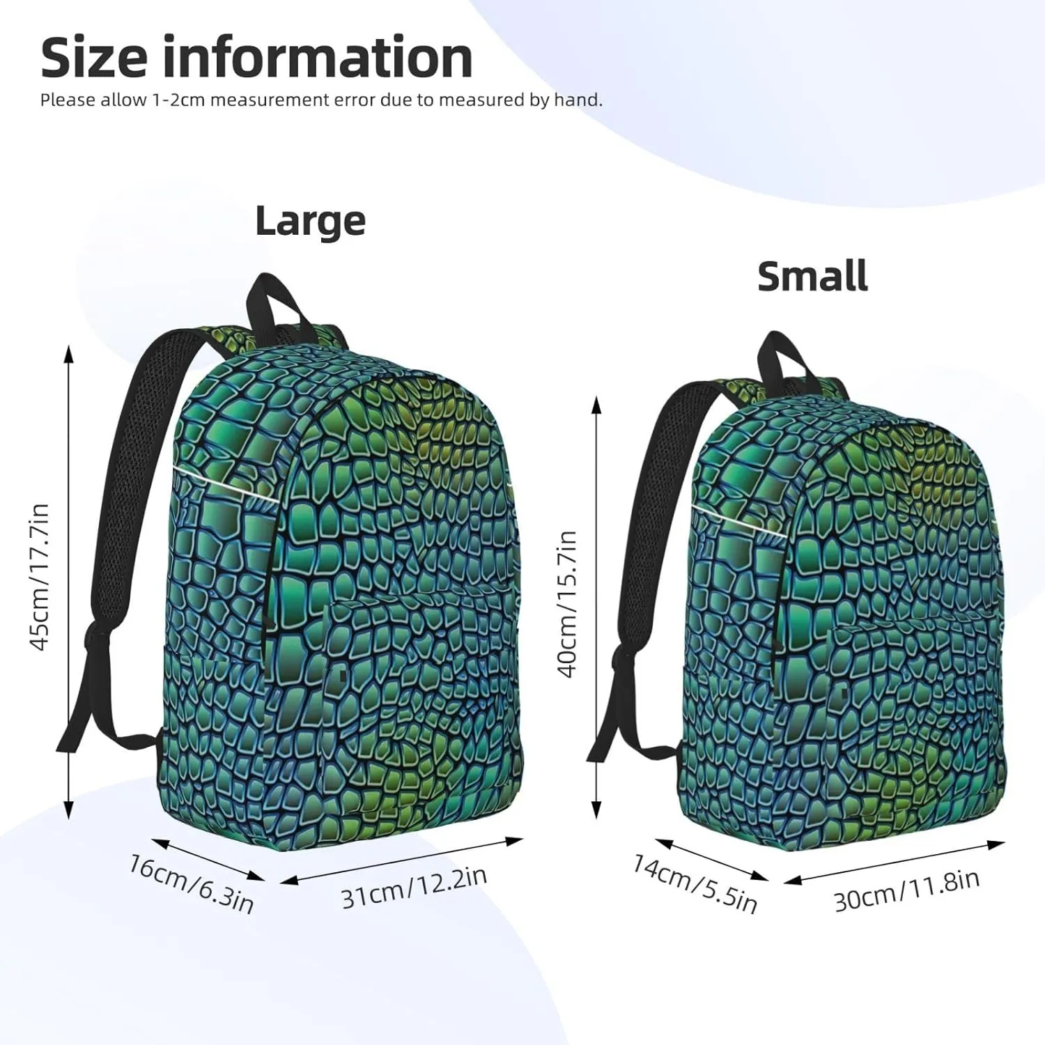 Alligator Skin Canvas Casual Lightweight Duffel Bag, Fashion Duffel Bag, Unisex Travel Backpack