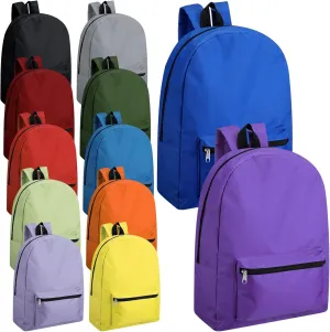 Amylove 12 Pack Backpack in Bulk 17 inch Lightweight Outdoor Travel Bag Classic Bookbags Bulk for Elementary Middle High(Mixed Colors,Cute)