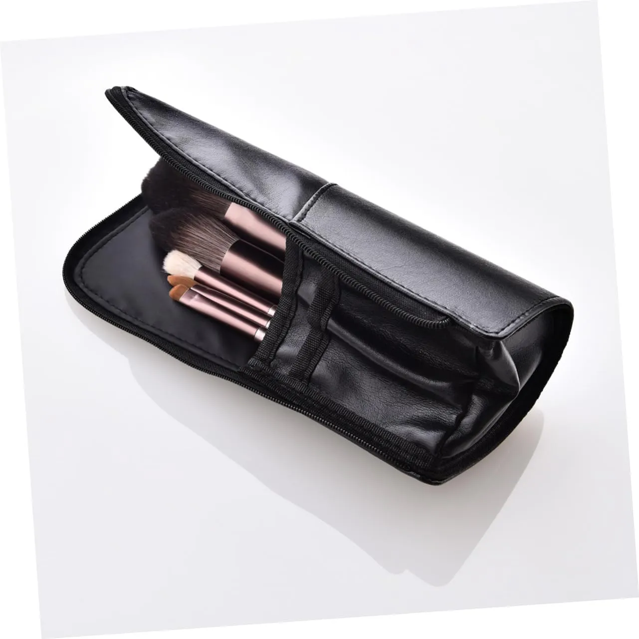 Angoily 2pcs Makeup Bag for Travel Woman Makeup Bag Cosmetic Brush Pouch Makeup Brush Purse Portable, Blackx2pcs, Mx2pcs