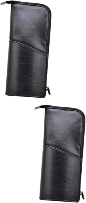 Angoily 2pcs Makeup Bag for Travel Woman Makeup Bag Cosmetic Brush Pouch Makeup Brush Purse Portable, Blackx2pcs, Mx2pcs