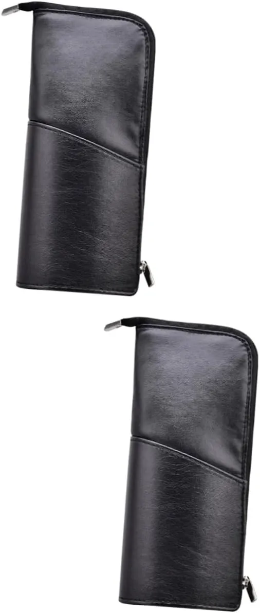 Angoily 2pcs Makeup Bag for Travel Woman Makeup Bag Cosmetic Brush Pouch Makeup Brush Purse Portable, Blackx2pcs, Mx2pcs