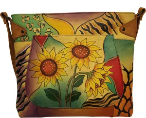 Anna by Anuschka Convertible Tote Bag-Leather, Sunflower Safari