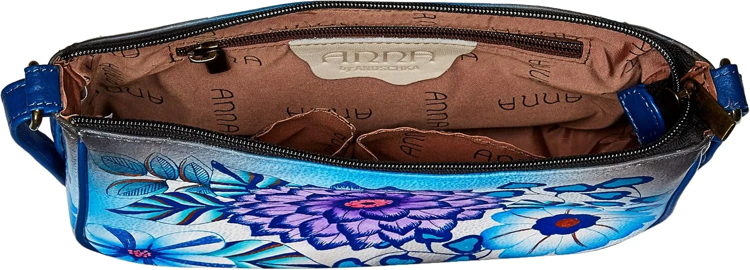 Anna by Anuschka Hand Painted Leather Women's Mini Wide Crossbody