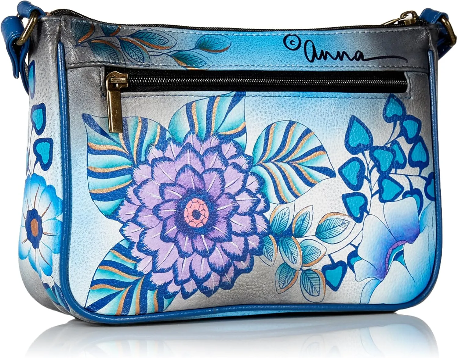 Anna by Anuschka Hand Painted Leather Women's Mini Wide Crossbody