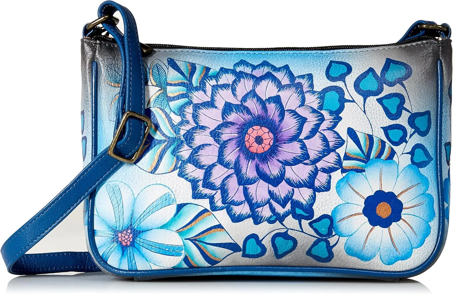 Anna by Anuschka Hand Painted Leather Women's Mini Wide Crossbody
