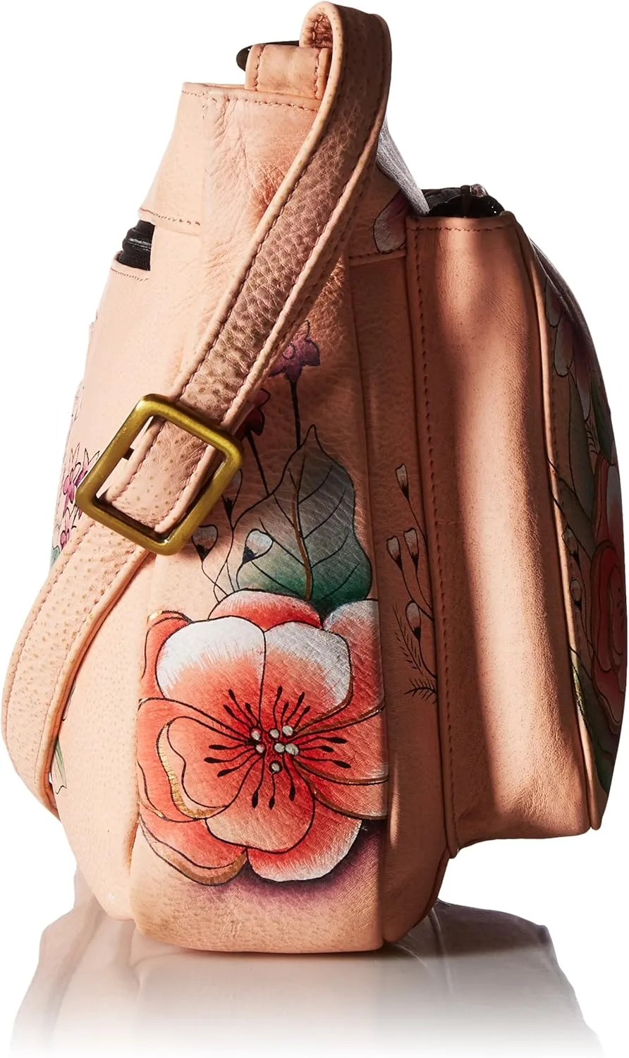Anna by Anuschka Hand Painted Women’s Genuine Leather Medium Crossbody Handbag,
