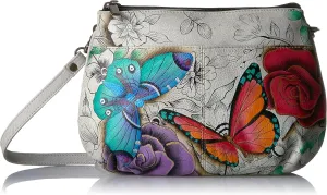 Anna by Anuschka Handpainted Leather Multi Compartment X-Body,Hills of Tuscany