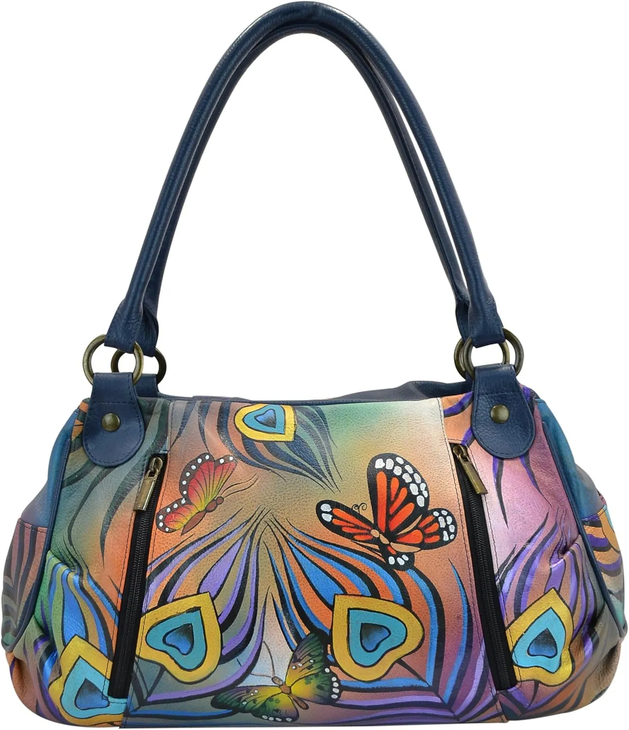 Anna by Anuschka womens 8064 Top Handle Handbag, Flying Peacock, One Size US
