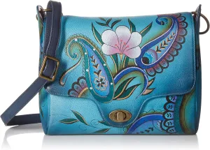 Anna by Anuschka Women’s Genuine Leather Flap-Over Medium Shoulder Bag