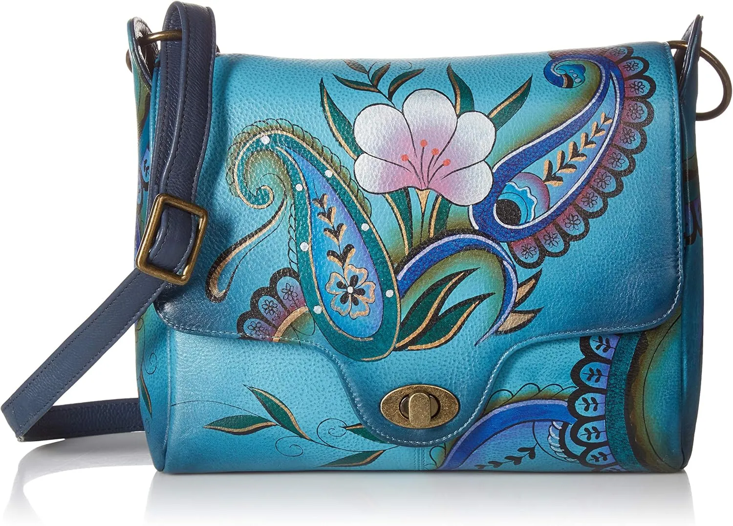 Anna by Anuschka Women’s Genuine Leather Flap-Over Medium Shoulder Bag