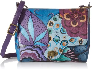 Anna by Anuschka Women’s Genuine Leather Flap-Over Medium Shoulder Bag