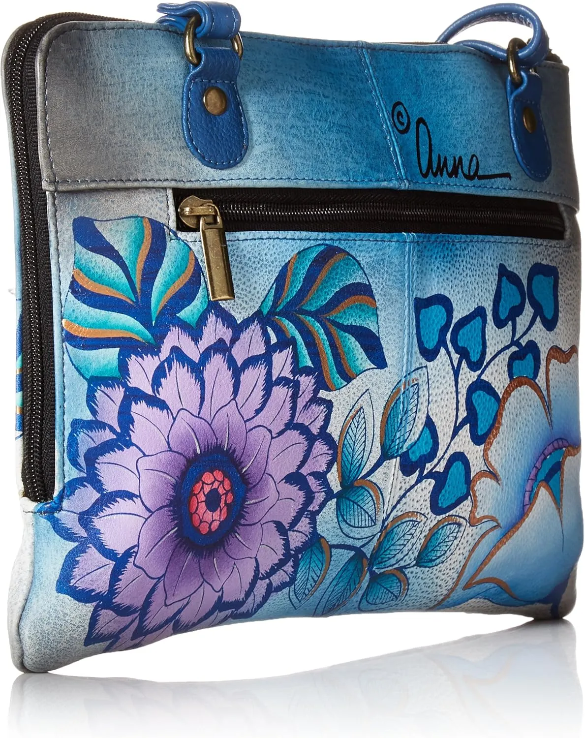 Anna by Anuschka Women's Genuine Leather Medium Cross Body Organizer | Zip-Around Handbag