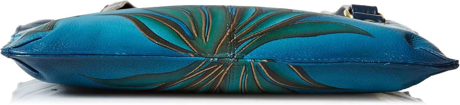 Anna by Anuschka Women's Genuine Leather V Top Multicompartment Cross Body| Hand Painted Original Artwork